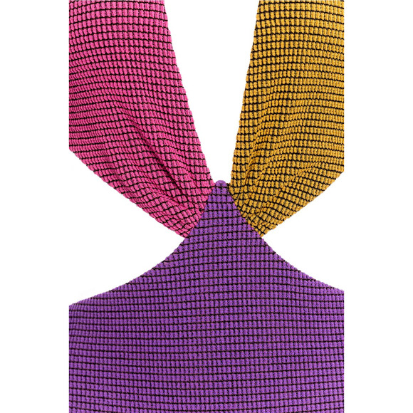 New Free People Agua Bendita Malibu Colorblock One-Piece $200 MEDIUM Textured - Picture 9 of 11